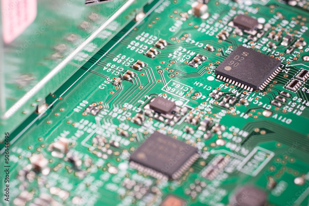 Semiconductor on electronic circuit board (Narrow depth of field) Semiconductor on electronic circuit board (Narrow depth of field)