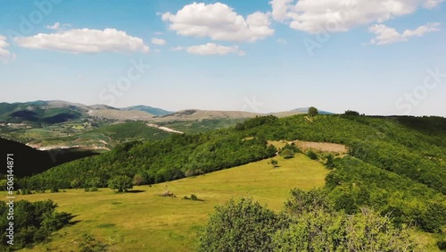 Beautiful landscape hills fields of Brus village, Kosovo photo