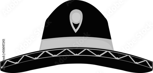 Vector illustration of a mexican mariachi hat