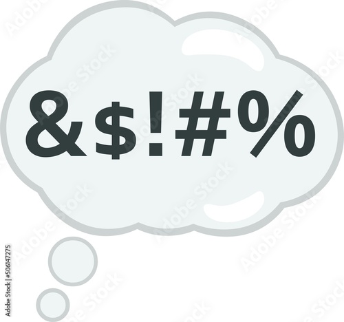 Vector illustration of a thought cloud with an insult text