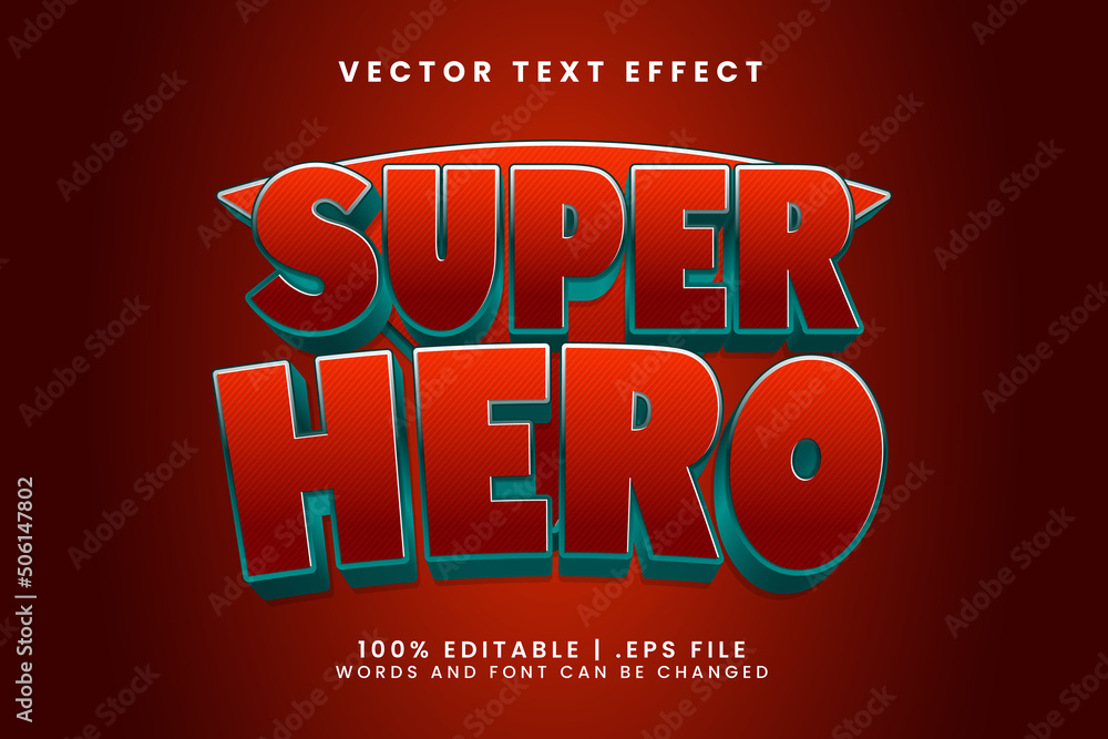 super hero 3d cartoon text effect