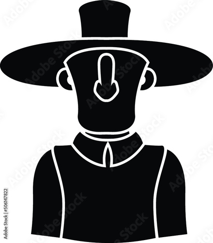 Cartoon Cowboy and Indians Highwayman Mask Pistol Gunslinger Wild West Outlaw Design Illustration Hat Cow Boy Man Shotgun Bandana Sheriff Western