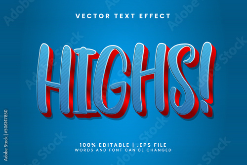 highs 3d cartoon text effect