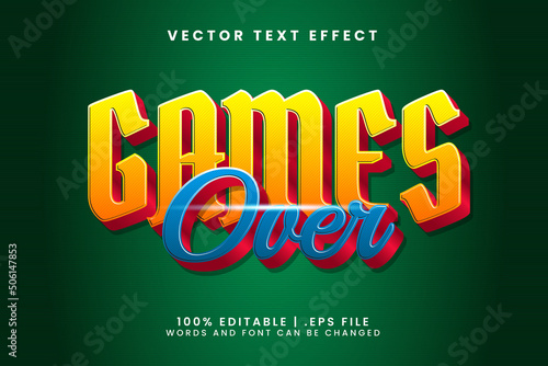 game over 3d cartoon style text effect