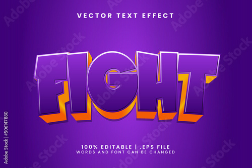fight 3d cartoon style text effect