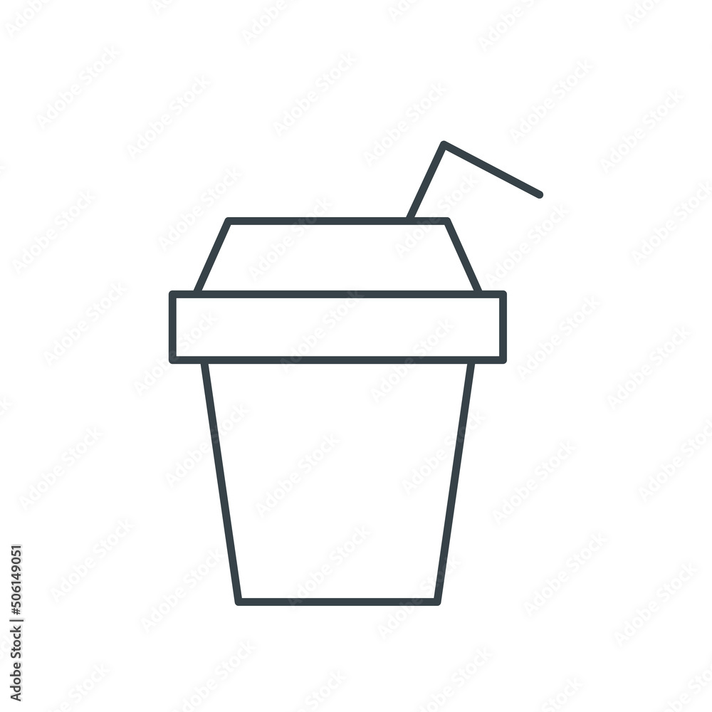 Coffee paper cup thin line icon Coffee paper cup thin line icon