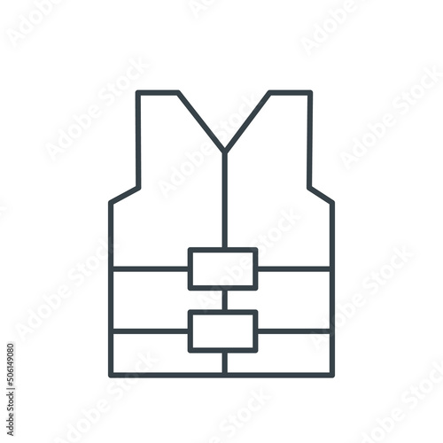 Life vest thin line icon