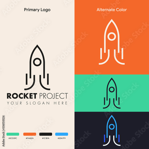 creative and modern rocket logo concept