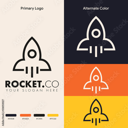creative and modern rocket logo concept