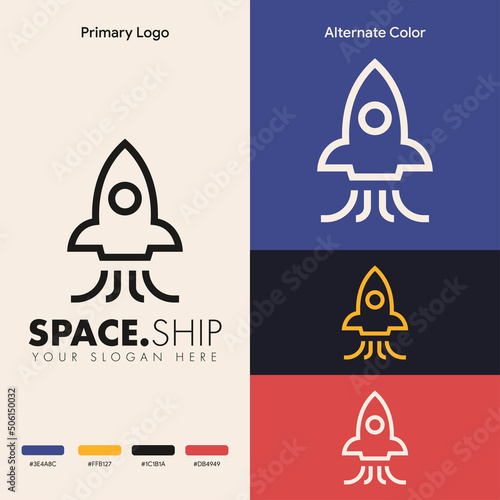 creative and modern rocket logo concept