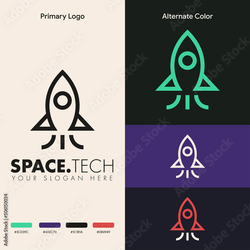 creative and modern rocket logo concept