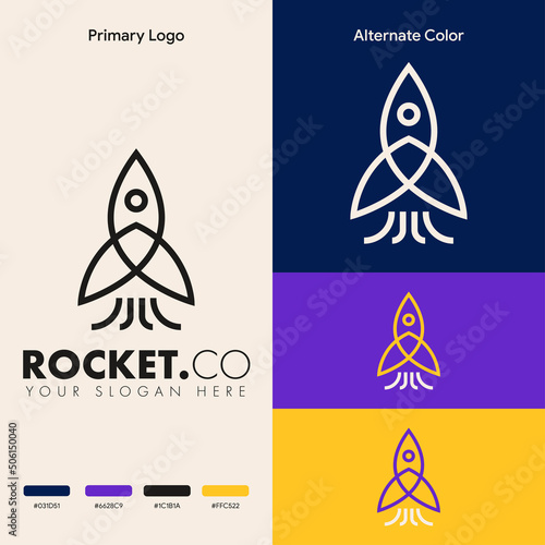 creative and modern rocket logo concept