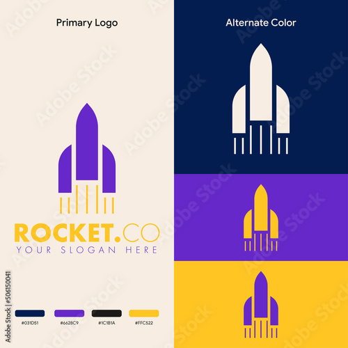 creative and modern rocket logo concept