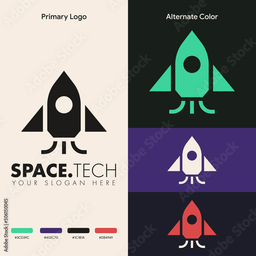 creative and modern rocket logo concept