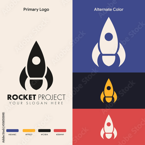 creative and modern rocket logo concept
