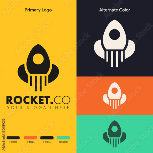 creative and modern rocket logo concept
