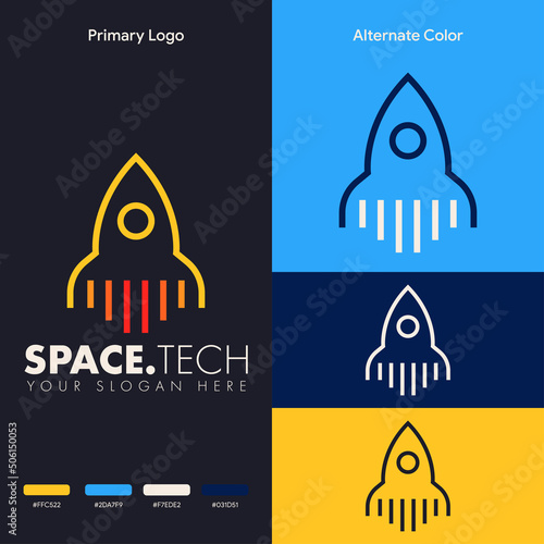 creative and modern rocket logo concept