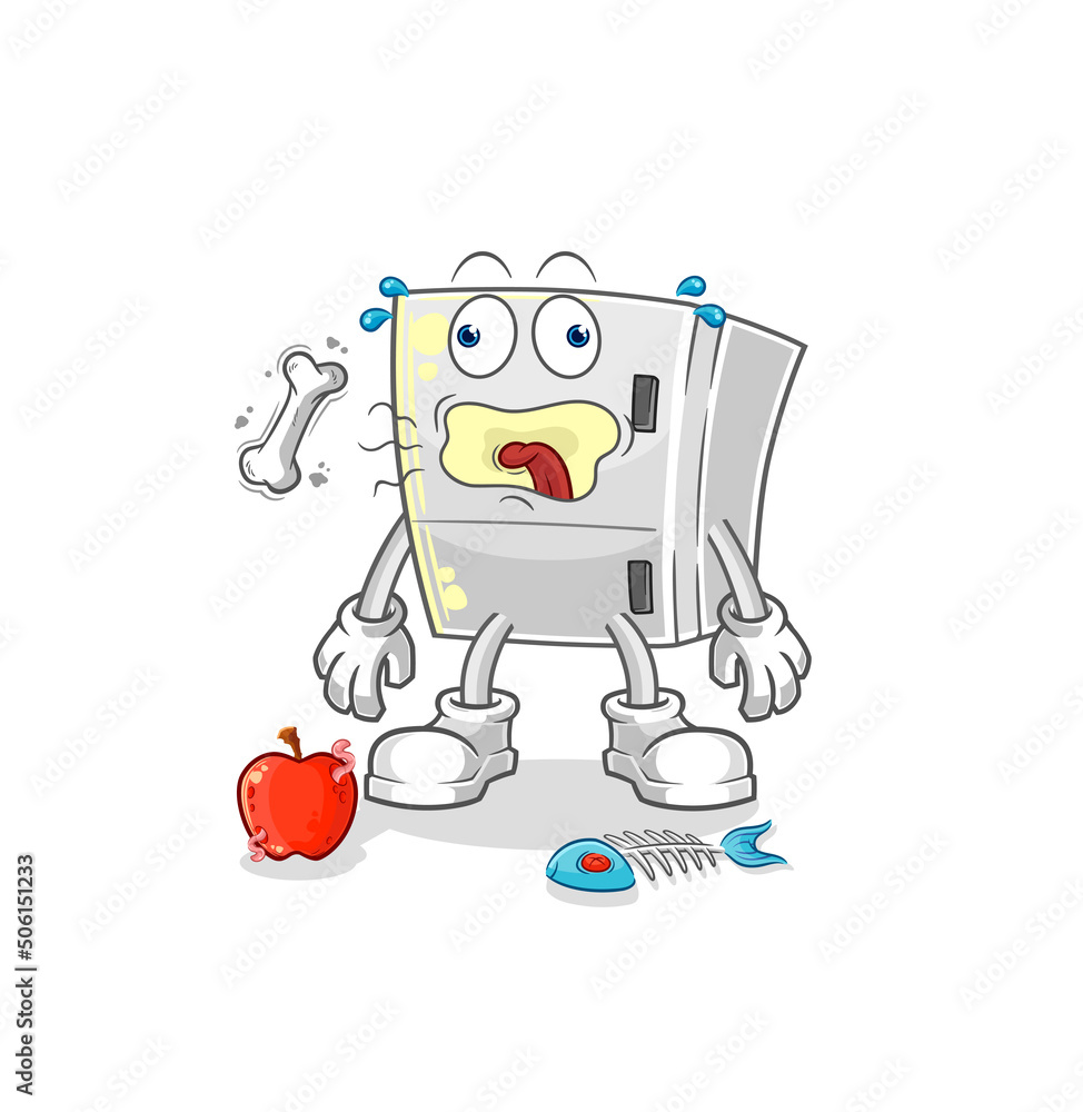 fridge burp mascot. cartoon vector