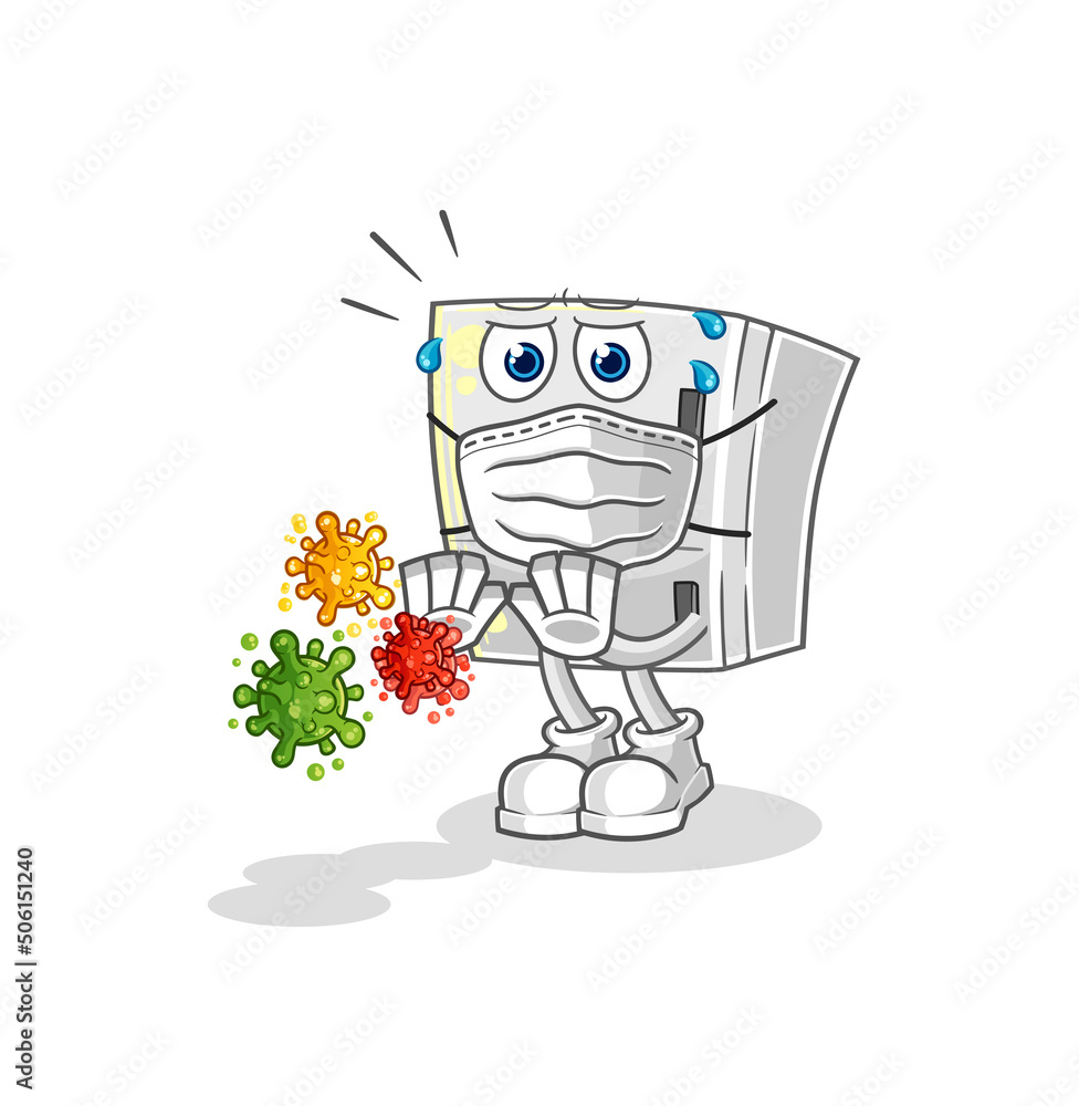 fridge refuse viruses cartoon. cartoon mascot vector fridge refuse viruses cartoon. cartoon mascot vector