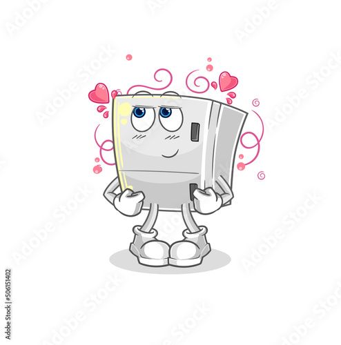 fridge shy vector. cartoon character