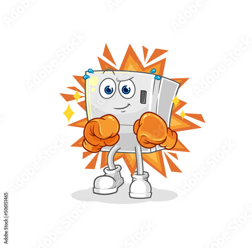 fridge boxer character. cartoon mascot vector