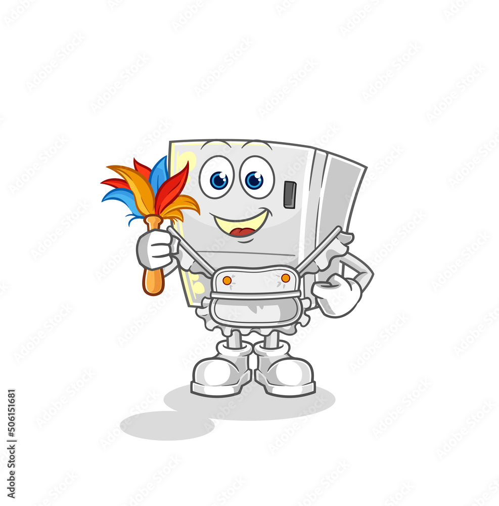 fridge maid mascot. cartoon vector