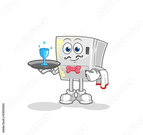 fridge waiter cartoon. cartoon mascot vector