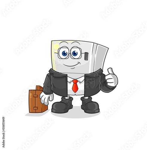 fridge office worker mascot. cartoon vector