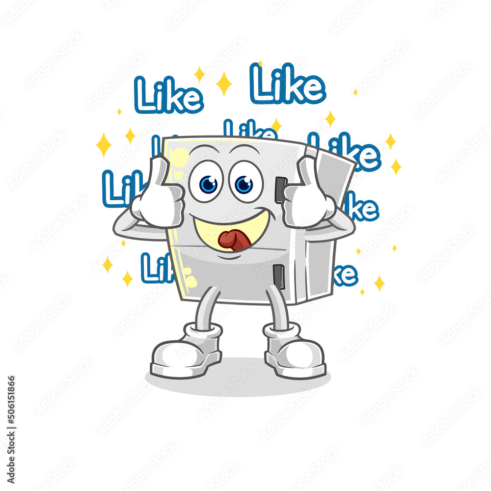 fridge give lots of likes. cartoon vector fridge give lots of likes. cartoon vector