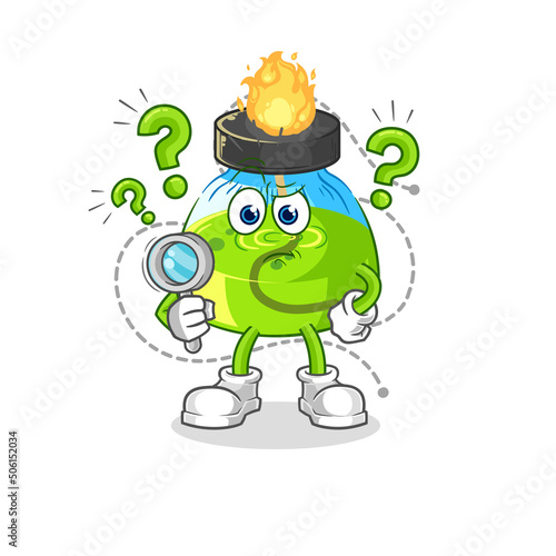 laboratory spirit lamp searching illustration. character vector