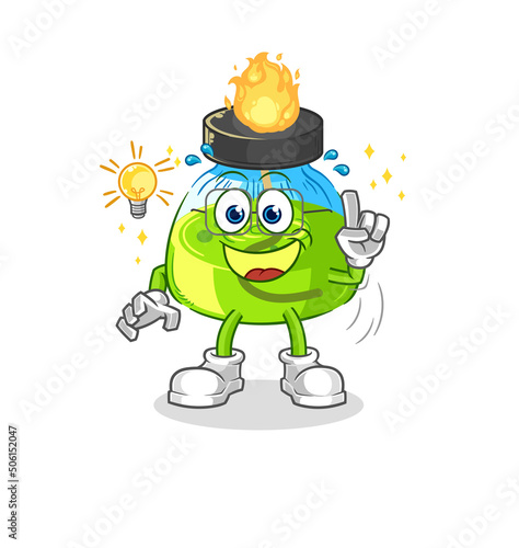 laboratory spirit lamp got an idea cartoon. mascot vector