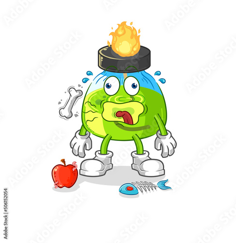 laboratory spirit lamp burp mascot. cartoon vector