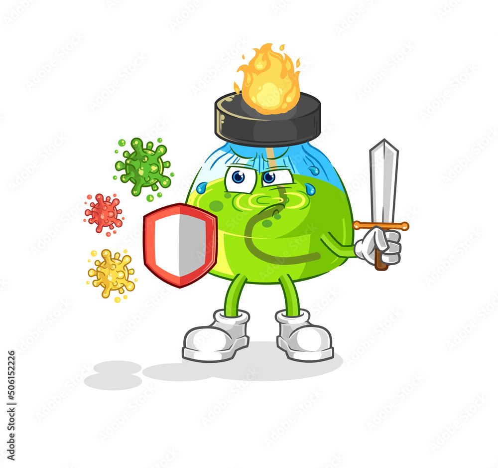 Fototapeta premium laboratory spirit lamp against viruses cartoon. cartoon mascot vector