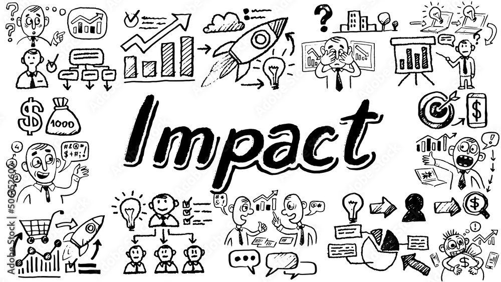 Business words and phrases typography doodle graphic with concept icons and symbols Business words and phrases typography doodle graphic with concept icons and symbols