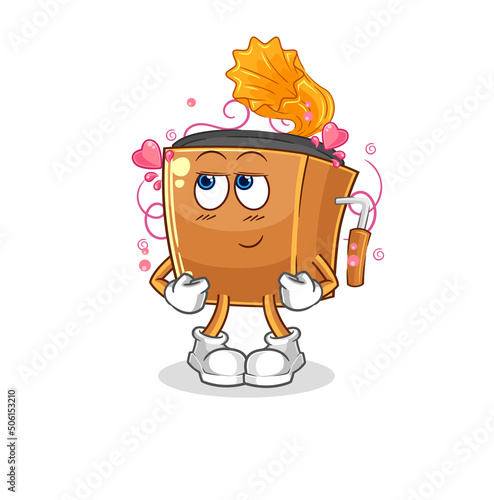 record player shy vector. cartoon character