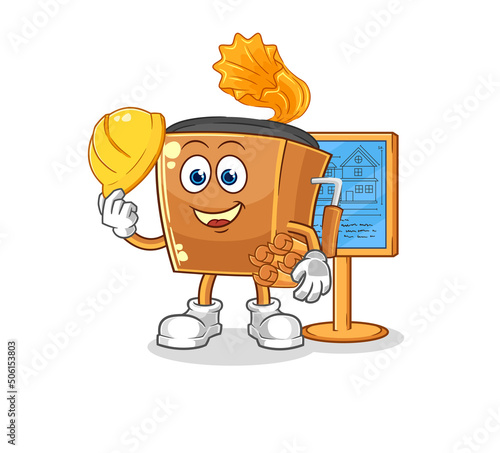 record player Architect illustration. character vector