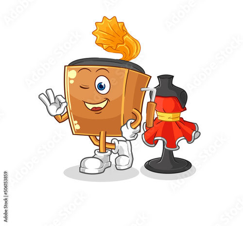 record player fashion designer vector. cartoon character