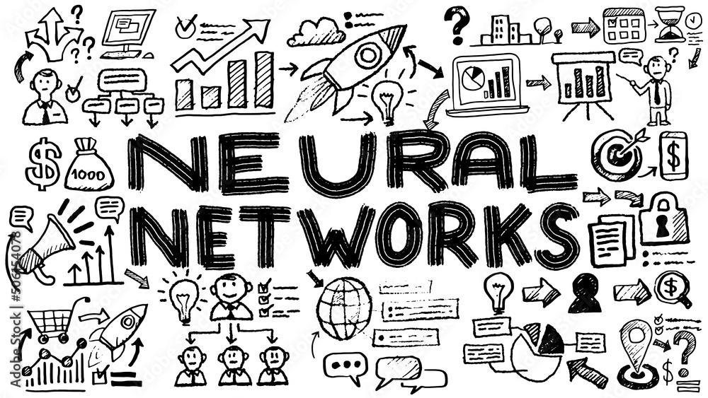 Business words and phrases typography doodle graphic with concept icons and symbols Business words and phrases typography doodle graphic with concept icons and symbols