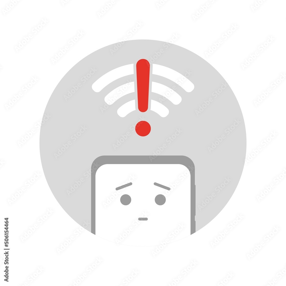 no internet connection on smartphone concept illustration flat design vector eps10. modern graphic element for landing page, empty state ui, infographic, icon no internet connection on smartphone concept illustration flat design vector eps10. modern graphic element for landing page, empty state ui, infographic, icon