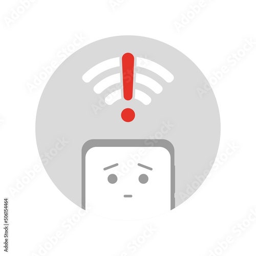 no internet connection on smartphone concept illustration flat design vector eps10. modern graphic element for landing page, empty state ui, infographic, icon