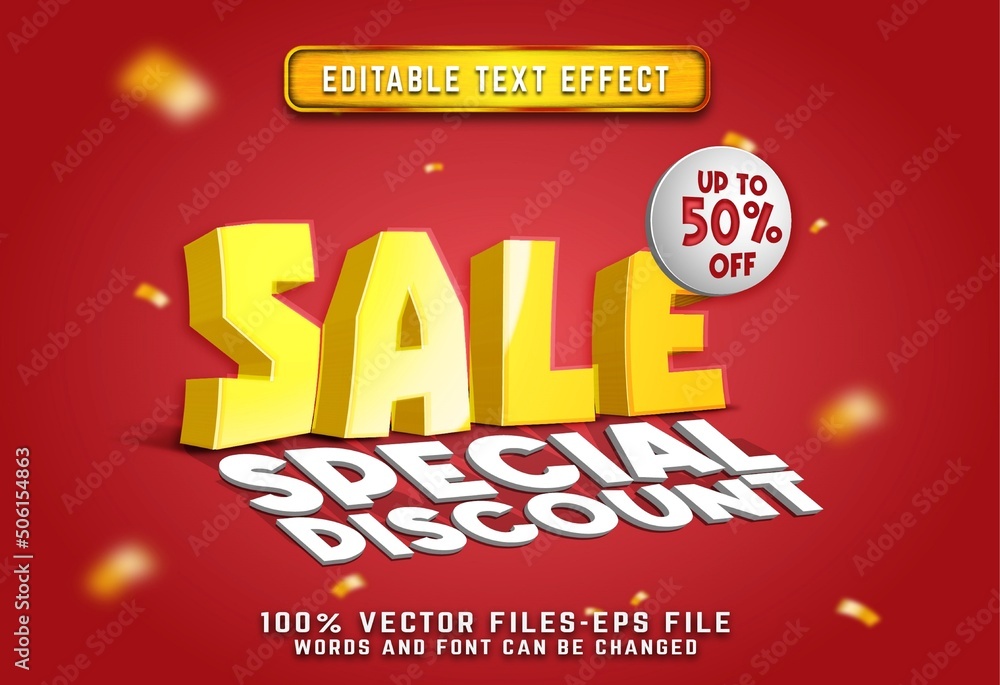sale 3d text effect premium vectors