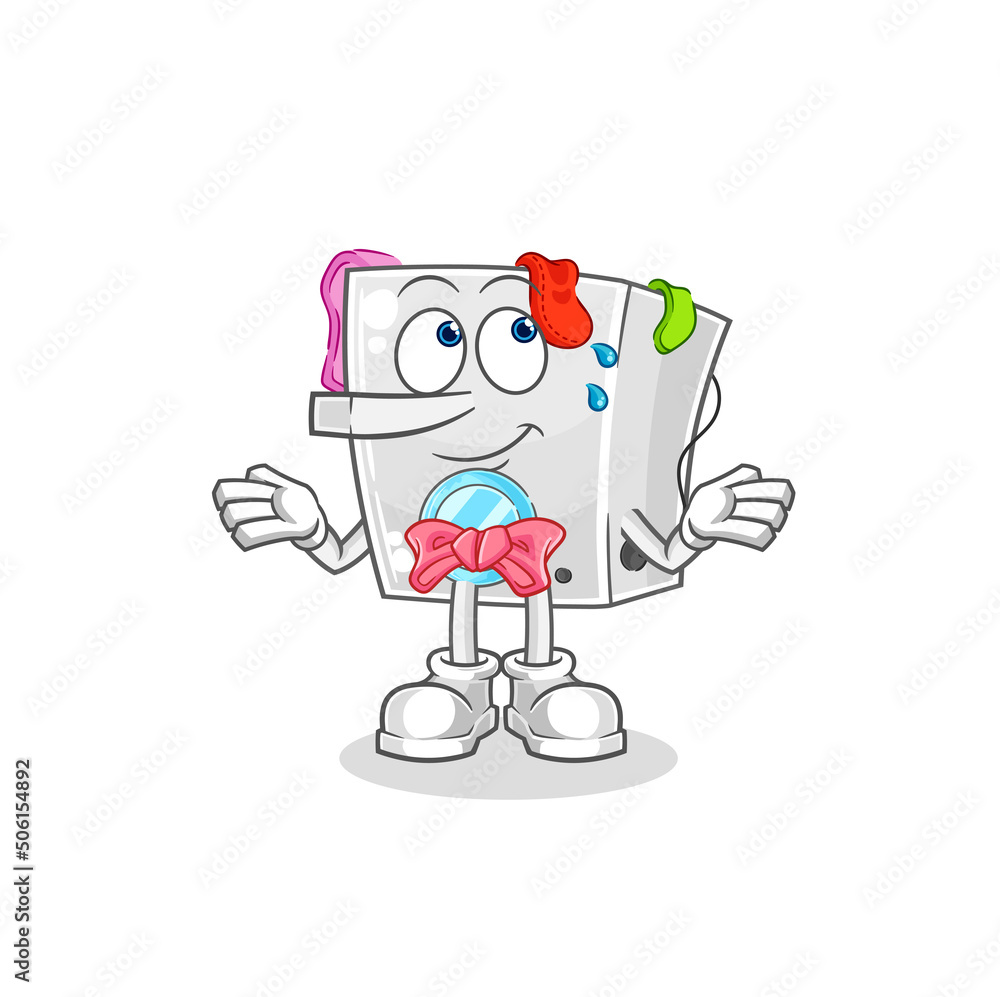 washing machine lie like Pinocchio character. cartoon mascot vector washing machine lie like Pinocchio character. cartoon mascot vector