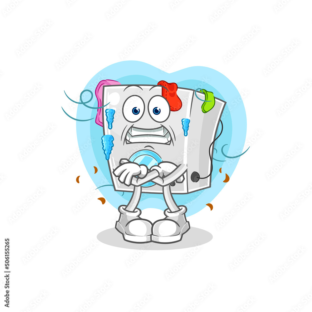 washing machine cold illustration. character vector washing machine cold illustration. character vector
