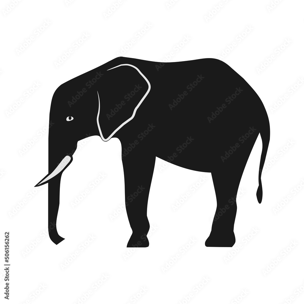 Silhouette elephant vector illustration on white background. Silhouette elephant vector illustration on white background.