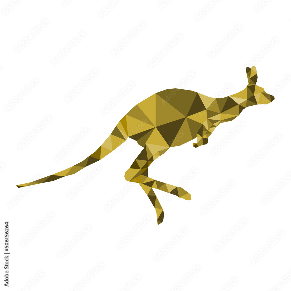 Kangaroo with low poly design on white background. Stock-Vektorgrafik ...