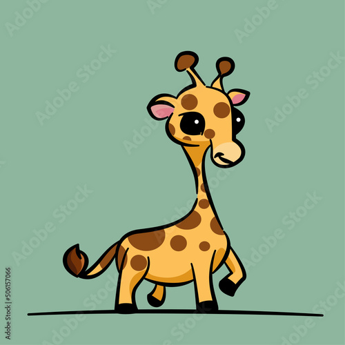 The cute little giraffe is the tallest animal in Africa. savanna