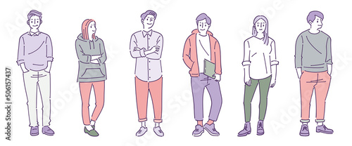 人物おしゃれイラスト素材	