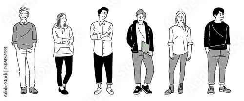 人物おしゃれイラスト素材	