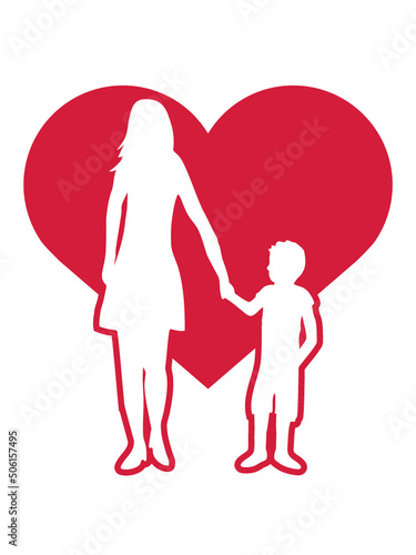 Silhouette Junge Mama 