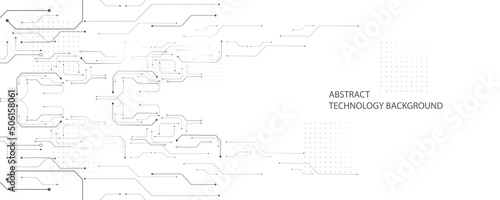 Technology background, creative hi-tech geometric pattern, gray and white overall composition